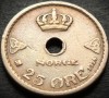Moneda istorica 25 ORE - NORVEGIA, anul 1924 * cod 4523, Europa