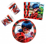 Set vesela unica folosinta tematica Miraculous Buburuza 36 Piese