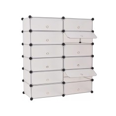 Dulap tip pantofar modular din plastic, in mai multe culori-alb foto