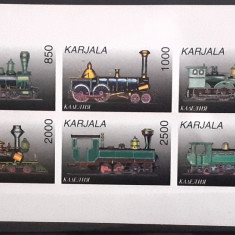 Karjala locomotive, trenuri, transporturi, serie 6v nedant. Mnh