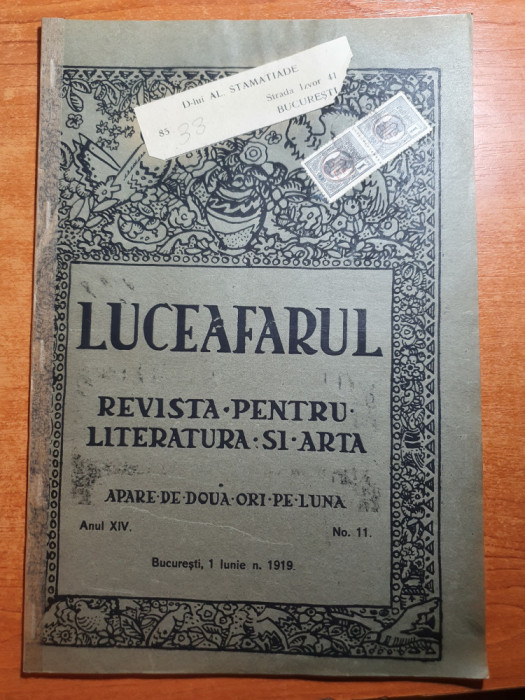 luceafarul 1 iunie 1919-art. si foto barbu s. delavrancea,lucian blaga