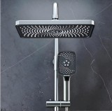 Cumpara ieftin Coloană de duș cu efect de ploaie, display temperatură, 4 căi de curgere, pară