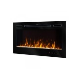 Semineu electric de perete/incorporabil Kamelia, Art Flame, 3 culori ale flacarii, Timer, Cristale si busteni
