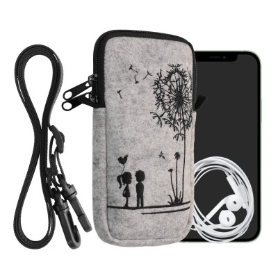 Husa Universala Kwmobile marime XL - 6,8 inch, Microfibra, Gri/Negru, 58702.4.02 foto