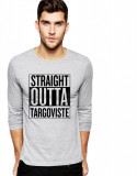 Cumpara ieftin Bluza barbati gri cu text negru - Straight Outta Targoviste - L, THEICONIC