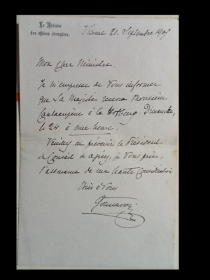 Scrisoare scrisa si semnata olograf de A M Goluchowski(1849-1921) foto