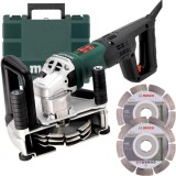 Metabo MFE 40 + Bosch - 2 x Standard for Concrete- Freza pentru caneluri beton 1900 W 125 mm valiza plastic + 2 x Disc diamantat de taiere segmentat 1