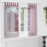 Perdele Voile cu Bucle 2 buc Violet 140x140 cm