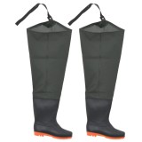 Cumpara ieftin Cizme lungi pescărești, verde &icirc;nchis, mărimea 45