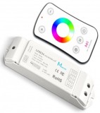 Controller LED wireless M4+M4-3A, 4x3A, 12-24V, RF 433.92MHz, telecomanda inclusa, pentru benzi LED dimabile RGBW CCT