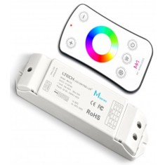 Controller LED wireless M4+M4-3A, 4x3A, 12-24V, RF 433.92MHz, telecomanda inclusa, pentru benzi LED dimabile RGBW CCT