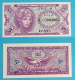 SUA (USA) 5 Cents 1965 &#039;Fortele Armate Americane&#039; UNC serie: J03588380J pM57