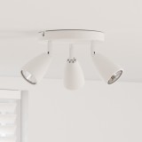 vidaXL Spotlight de Plafon cu 3 Moduri Reglabile Alb GU10