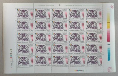 TIMBRE ROMANIA LP1397/1995 -Coală 25 timbre- val. nominală 500 lei MNH foto