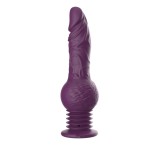 Vibrator Thrusting cu Ventuza, 10 Moduri Vibratii, 3 Moduri Impingere, Silicon, USB, Mov, 25 cm, Passion Labs