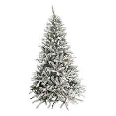 Brad de craciun artificial pulverizat alb-tip zapada, 1.8 m inaltime, verde