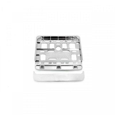 Suport numar inmatriculare cromat pentru scooter 11.4 x 14cm foto