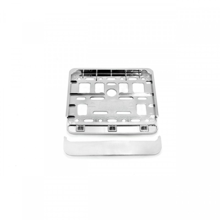 Suport numar inmatriculare cromat pentru scooter 11.4 x 14cm