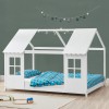 Pat casuta copii design semi deschis Tostedt 120x200 cm brad alb [en.casa] HausGarden Leisure, [en.casa]
