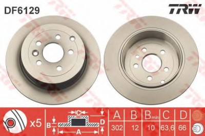 Disc frana LAND ROVER FREELANDER 2 (LF, FA) (2006 - 2014) TRW DF6129 foto