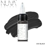 Tus Micropigmentare NUVA Colors 15ml: 330 Black, Microblading, Eyeliner, Sprancene - Pigment Personalizabil