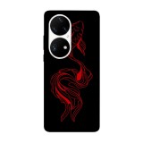 Husa compatibila cu Huawei Nova Y70 model Red Koi Fish, Silicon, TPU, Viceversa, Transparent, Carcasa