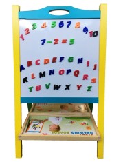 Tabla Magnetica de Scris 2in1 din Lemn cu Litere si Cifre,Burete pentru sters foto