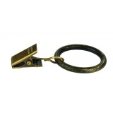 Inel galerie, cu clema, metal, auriu antic, 25 mm, 10 buc / set