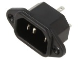 Conector: alimentare AC; soclu; tată; 10A; 250VAC; C14 (E); lipire