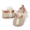 Pantofiori eleganti aurii cu fundita din tul (Marime Disponibila: 6-9 luni