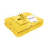Set prosoape bumbac Somnart, 600gsm, de fata 50x90 cm + de corp 70x140 + de maini 30x50 cm - galben
