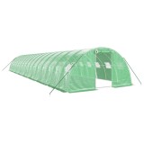Cumpara ieftin Sera cu cadru din otel, verde, 64 m&sup2;, 16x4x2 m