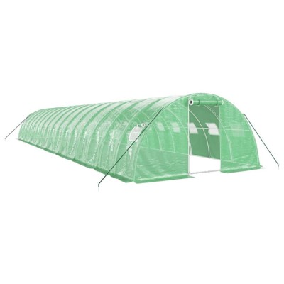 Sera cu cadru din otel, verde, 64 m&amp;sup2;, 16x4x2 m foto
