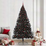 VidaXL Pom de Crăciun artificial pre-iluminat Negru 240 cm PVC 3397167