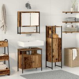 Cumpara ieftin Set de mobilier pentru baie 3 buc. Maro Lemn prelucrat