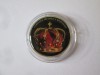 Romania 50 Bani color argint aUNC editie limitata casa regala:Coroana de otel