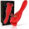Stimulator Mia Siena Triple Pleasure, Vibrating&amp;Biting, Silicon, USB, Rosu, 22 cm