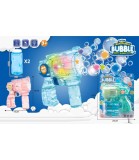 Pistol Transparent pentru Baloane de Săpun 8 Orificii 2 Culori