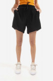 Adidas Originals pantaloni scurți femei, culoarea negru, uni, high waist HF7543-black