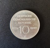 Republica Democrata Germana ( GDR ) 10 Mark marci 1974 moneda argint AG . 500 km # Pr13 aniversare 25 ani GDR