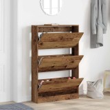 VidaXL Dulap pentru &Icirc;ncălțăminte cu ușă Lemn vechi 80 x 21 x 125.5 cm