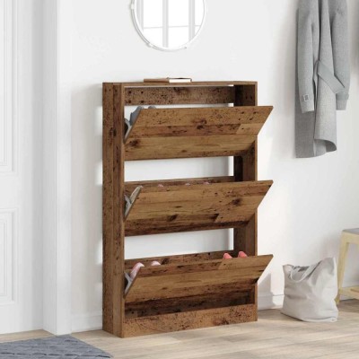 vidaXL Dulap pentru &amp;Icirc;ncălțăminte cu ușă Lemn vechi 80 x 21 x 125.5 cm 869102 foto