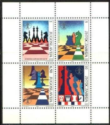 B1835 - Iugoslavia 1990 - Sah bloc neuzat,perfecta stare foto