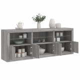 vidaXL Dulap cu lumini LED, gri sonoma, 181,5x37x67 cm 3209007