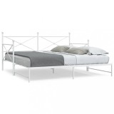 VidaXL Pat de zi cu șaia fără saltea Alb 107x203 cm Oțel