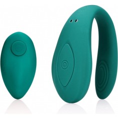 Vibrator Cuplu Loveline, 10 Moduri Vibratii, Remote Control, Silicon, USB, Verde