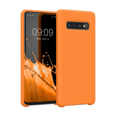 Husa kwmobile pentru Samsung Galaxy S10, Silicon, Portocaliu, 47732.150 foto