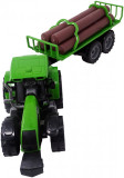 Tractor de jucarie cu remorca pentru lemne,verde