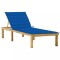 vidaXL Șezlong cu pernă albastru regal, lemn de pin tratat 3065859