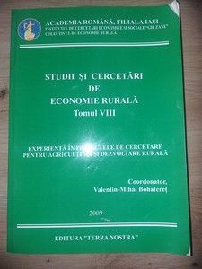Studii si cercetari de economie rurala tomul 8- Valentin-Mihai Bohaleret foto